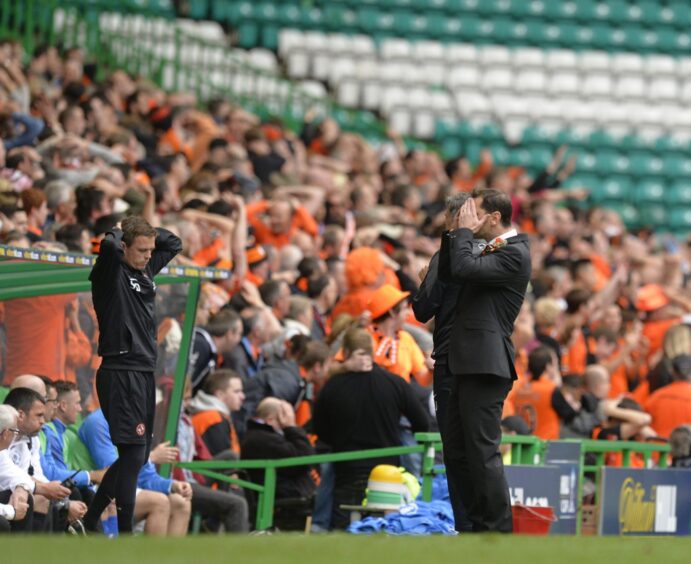 Dundee United had a couple of good chances and the frustration of their manager, Jackie McNamara is there for all to see.