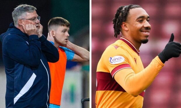 Craig Levein has a tough team selection to make, while Theo Bair could be the man to send St Johnstone into the play-offs. Images: SNS.