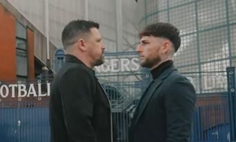Nacho Novo and Caz Milligan announce fight outside their beloved Ibrox stadium.
