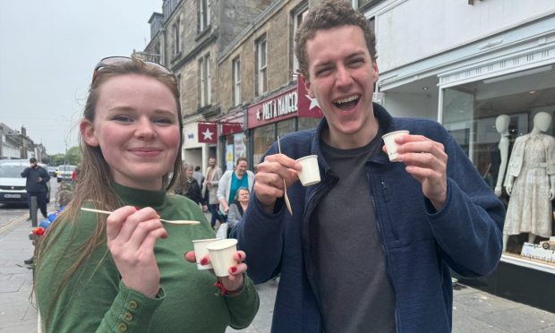 St Andrews students Sasha Webb and Callum Henderson took part in our blind taste test, voting on which St Andrews ice cream they liked better: Luvians or Jannettas.