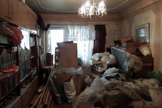 Example of hoarding disorder in a room