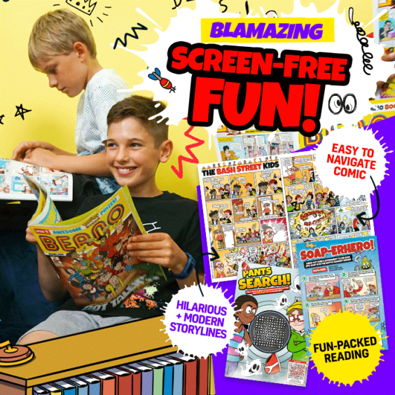 Beano is blamazing screen-free fun! (DC Thomson/Shutterstock)