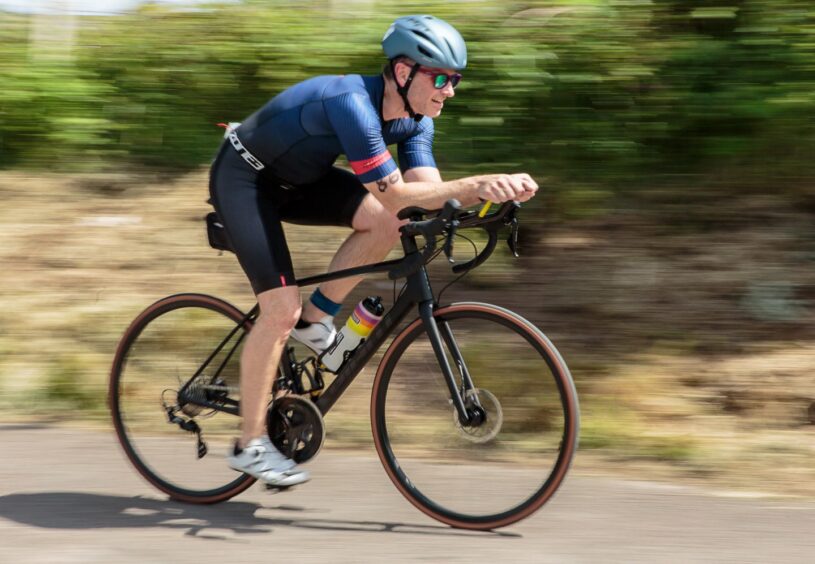 Cyclist in Montrose triathlon