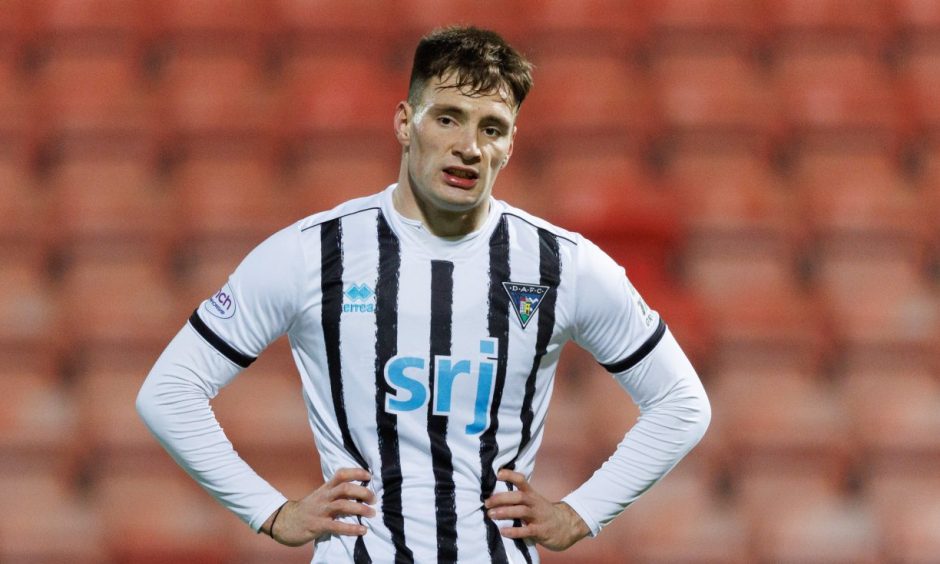 Josh Edwards last season with Dunfermline Athletic.