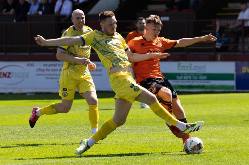 Dundee United's Brandon Forbes, right, was very bright in the second period