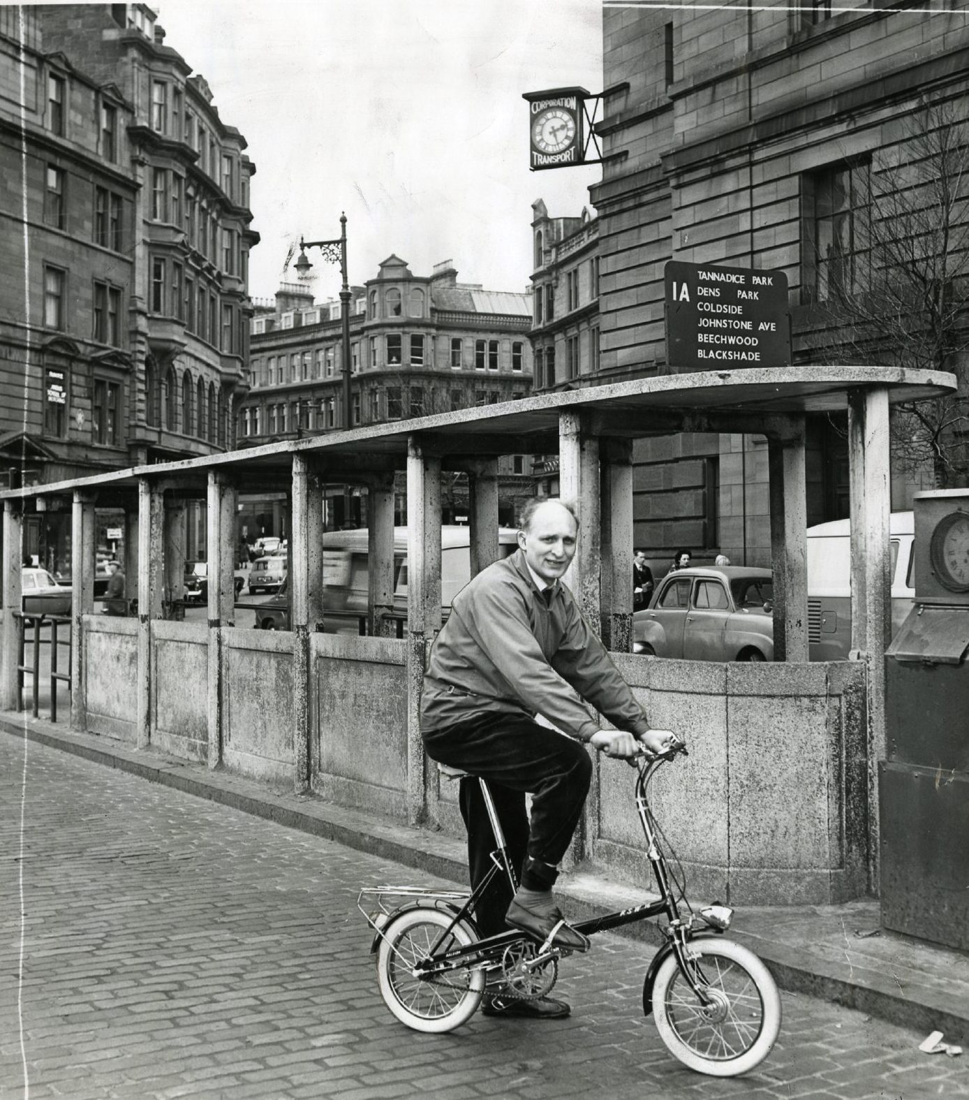 Jack Nicholson, pictured on a bike in Dundee city centre in 1966, when he owned a shop in Arbroath Road. 