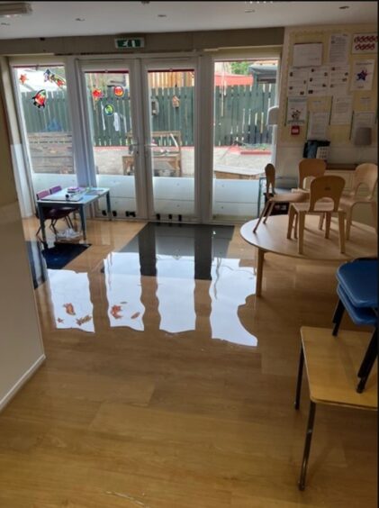 flooded nursery interior