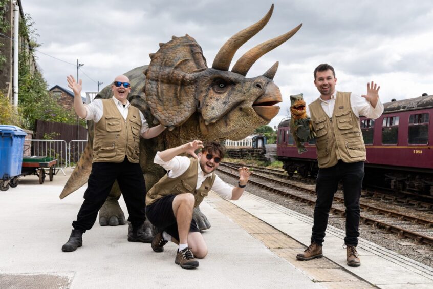 Dinosaur rangers at Brechin Caledonian Railway.