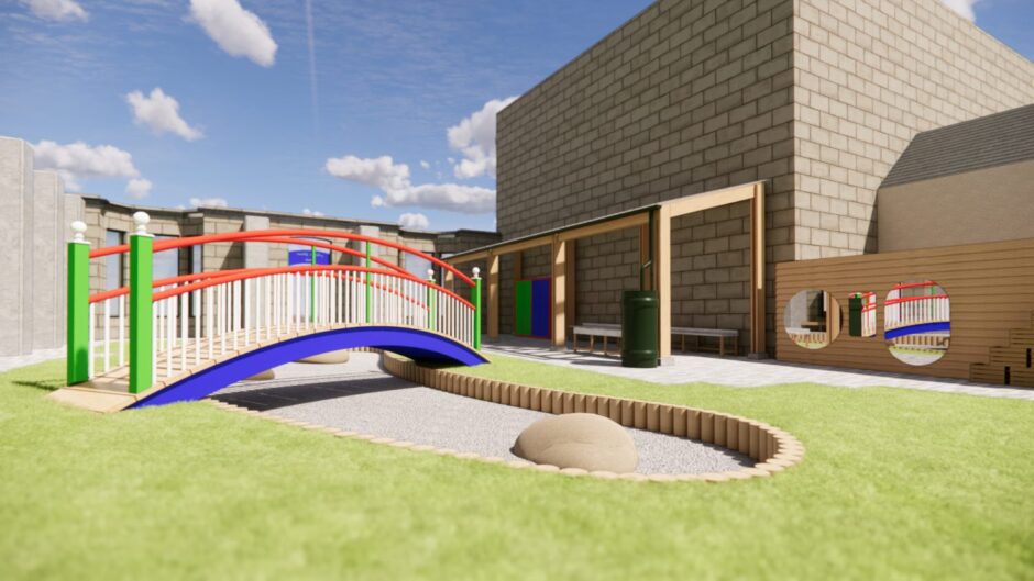 Another view of how the outdoor play space could look.
