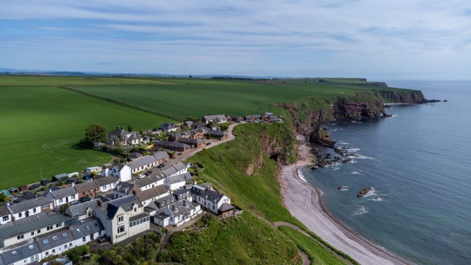 The Angus cottage sits perched above Auchmithie Beach