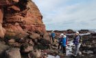 British Geological Survey (BGS) experts at Arbroath cliffs. Image: BGS/UKRI