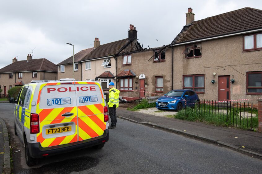 Police at the scene on Beauly Avenue in the Kirkton are of Dundee.