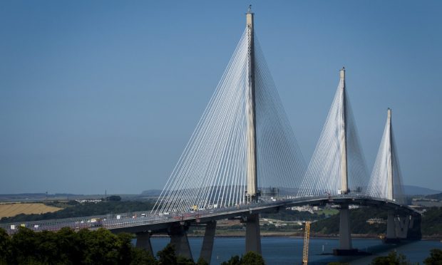 Traffic heading to and from the Queensferry Crossing is being diverted via Dunfermline and Rosyth. Image: DC Thomson