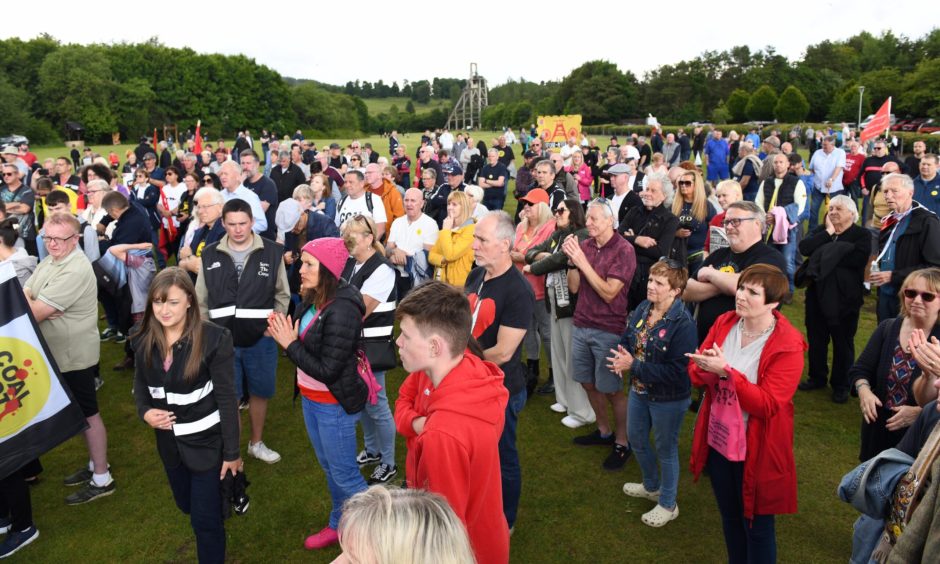 Rally at Lochore Meadows after the Fife miners march