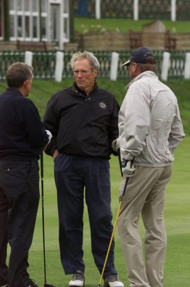 Clint Eastwood feeling lucky at the Old Course in 2000.