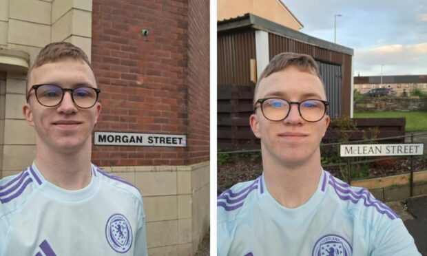 David Little at Morgan Street and McLean Street in Dundee during his Euro 2024 challenge. Image: David Little/X