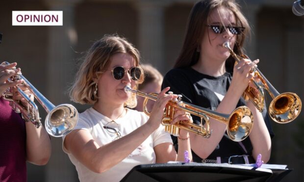 The Dundee-Würzburg Twinning Association assisted 47 young musicians and six staff to perform at three StraMu concerts last year. StraMu is one of the largest music and art street festivals in Europe. Image: Paul Reid