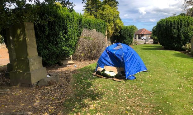 A tent was pitched at Eastern Cemetery in recent days. Image: James Simpson/DC Thomson