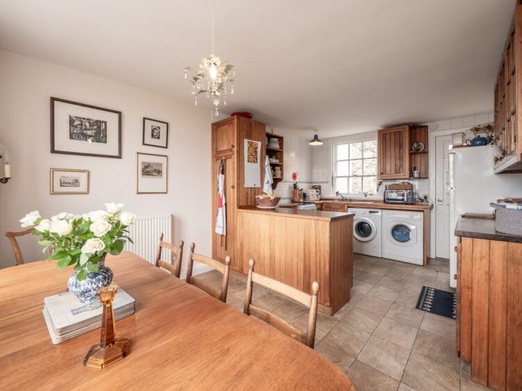 The open plan kitchen/dining room.