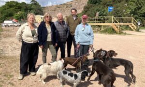 Members of the Save Lucklaw Hill Community Action Group, including Dr Northcott (second left). Image: Finn Nixon/DC Thomson
