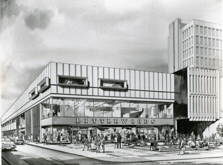 An artist's impression of the Littlewoods store that opened in Dundee in October 1968.