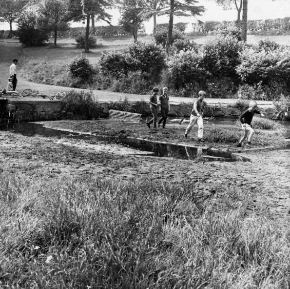 Youngsters at the pond in 1970. 