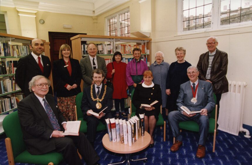 Dignitaries at the reopening of Lochee Library after its refurbishment. 