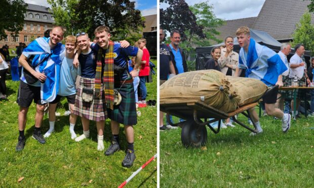 Scotland fans from Dundee made guests of honour at German Highland Games.