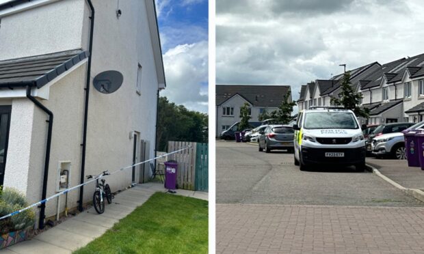 Police cordoned off part of a house on Railton Crescent in Arbroath. Image: Supplied