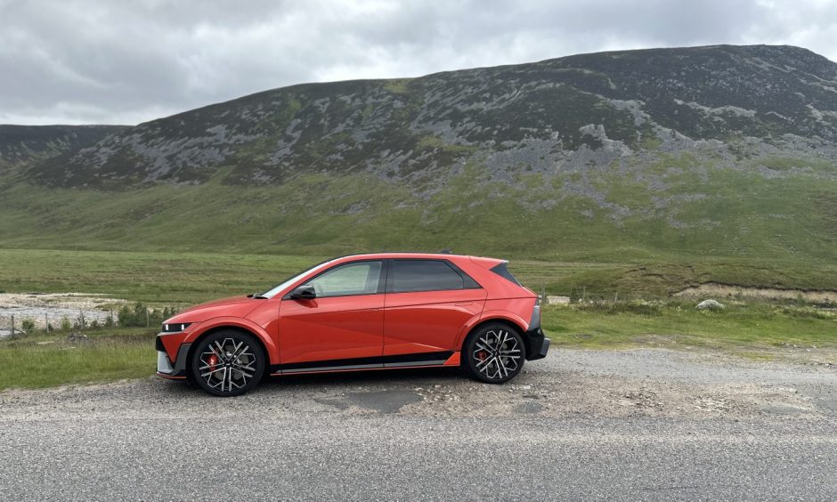 The car parked in the Cairngorms