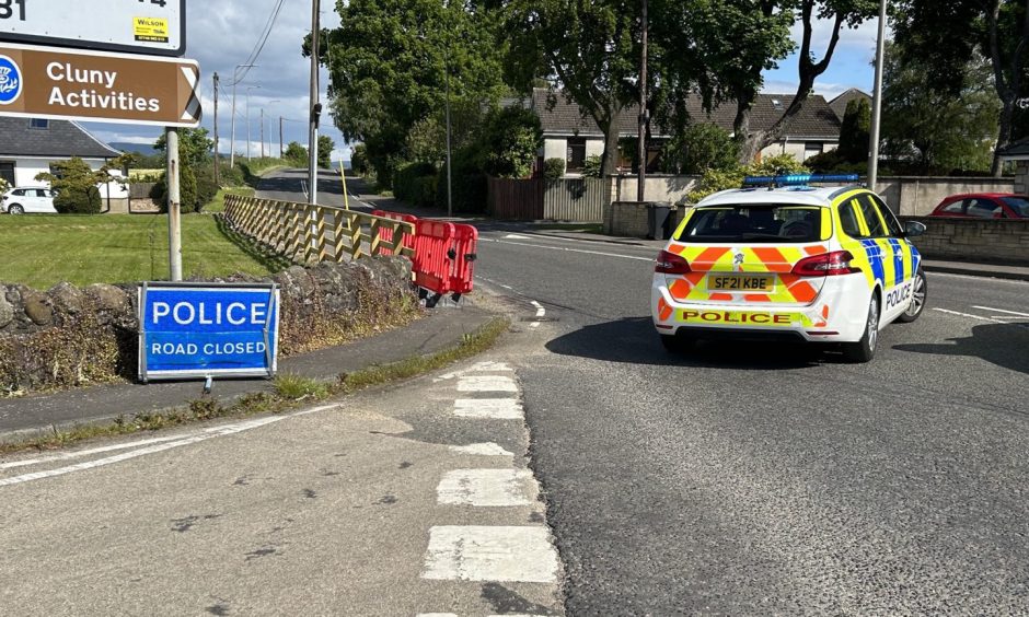 The B922 near Cluny was closed on Sunday into Monday.