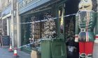The damage at the Christmas shop in St Andrews. Image: Marc Anderson