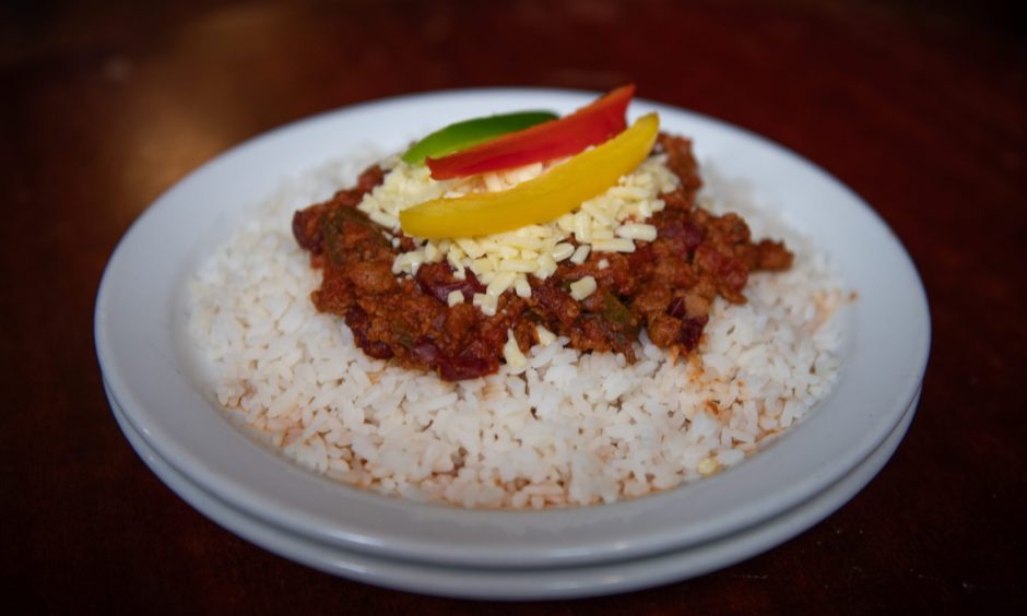 A bowl of chilli served at The Phoenix in Dundee