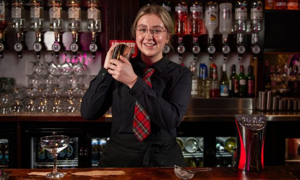 odie Gersok, a 22-year-old bartender at The Townhouse Hotel in Arbroath.