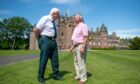 Current Strathmore Games chairman Alan Wood and founding committee member Bill Simpson at Glamis Castle ahead of Sunday's event. Image: Kim Cessford/DC Thomson