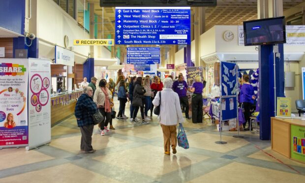 Ninewells Hospital concourse.