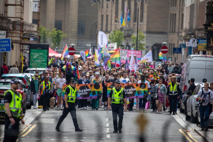 Pride march in Dundee.