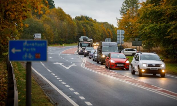 traffic queuing on A9 at Dunkeld