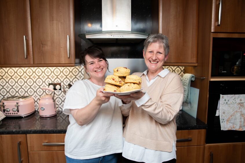 Kate Gill and mum Tracey Harkins with their freshly baked scones.