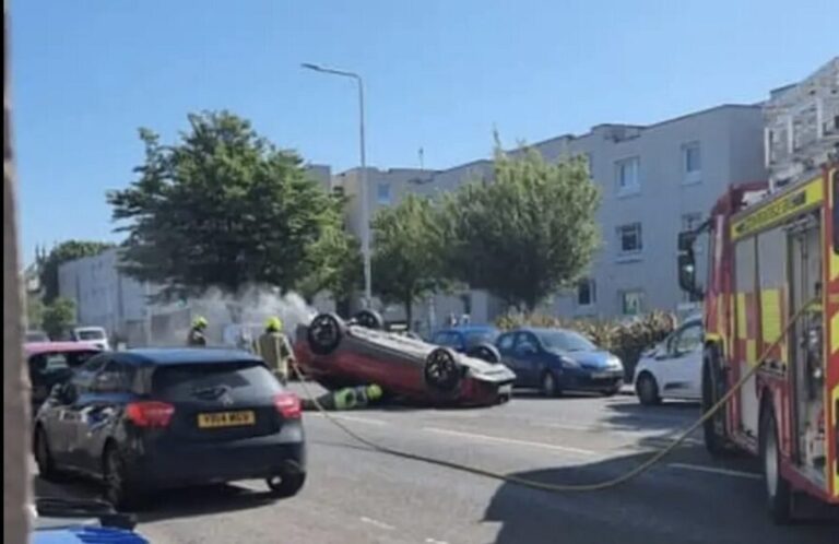 St Clair Street: Car lands on roof in Kirkcaldy crash