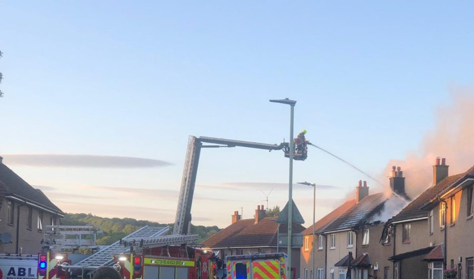 A height appliance at the scene in Kirkton, Dundee 