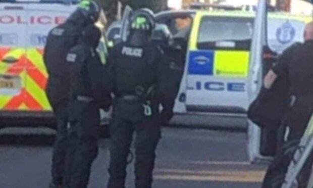 Armed police near Letham Terrace in Leven