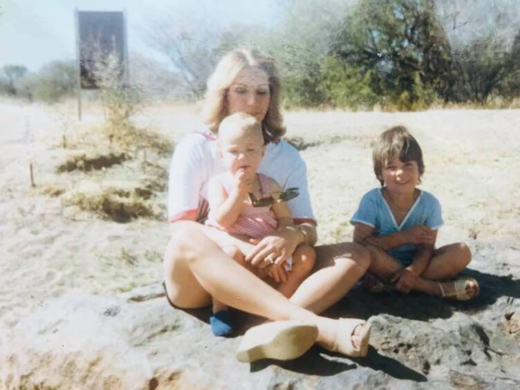 Lynn when she was aged 2 with her mum, Marie, and sister, Liezel, 5