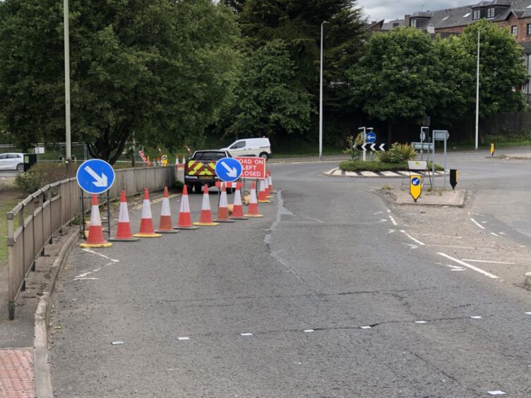 Sewer repairs on Dens Road in Dundee.