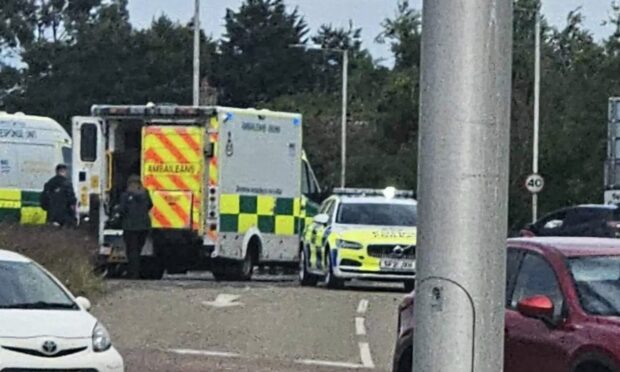 A number of police and ambulance vehicles were called to New Inn roundabout near Glenrothes.