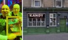 Paul McLaren (left) and James Grant with Kandy Bar's Venue of the Year award at the Proud Scotland Awards 2024. Image: Supplied/Google Street View