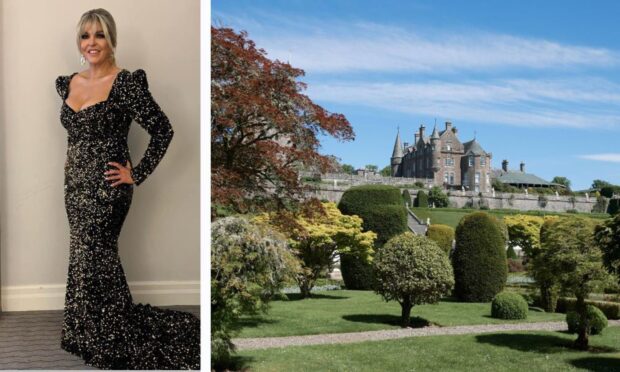 The former Perth High pupil was picked as a makeup artist for the Dior CEO at Crieff fashion show. Image: Selena Jack alongside Drummond Castle