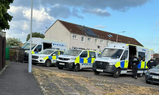 Police at the scene in Kirkcaldy.