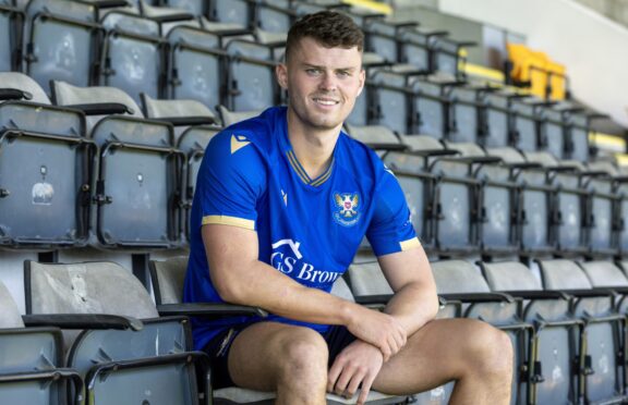 Josh McPake pictured at McDiarmid Park after completing his move to St Johnstone. Image: Graeme Hart/PPA
