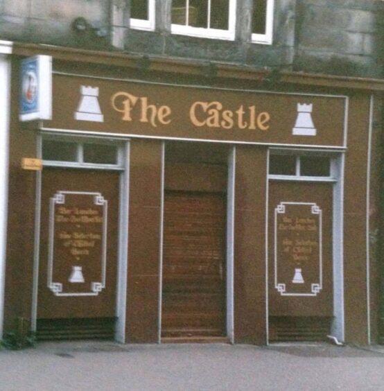 The outside of the Castle, now painted brown after being blue